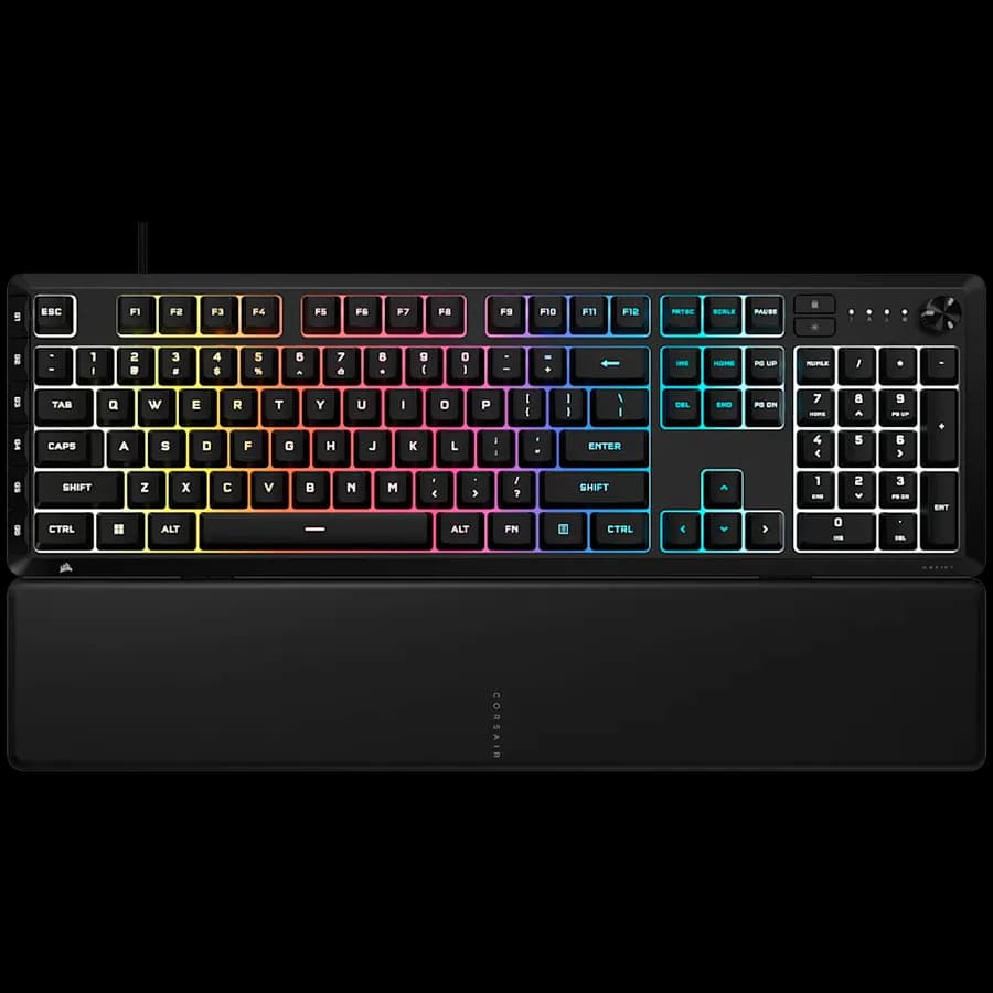 Corsair SKIFF 100 PLUS Wired RGB Membrane Gaming Keyboard, 10-Zoned RGB LED