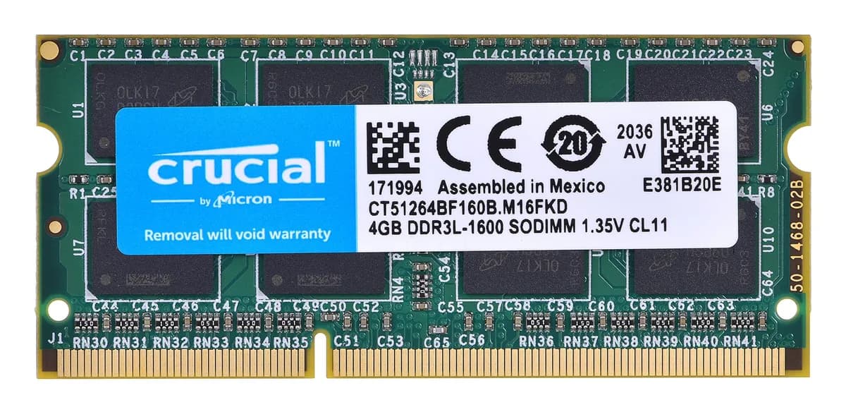 Crucial Pamięć 4GB DDR3 SO-DIMM; 1600 MHz; CL11 CT51264BF160B