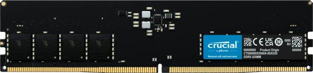 Crucial UDIMM non-ECC 16GB DDR5 1Rx8 5600MHz PC5-44800 CT16G56C46U5