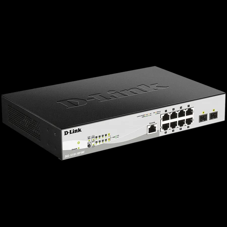 D-Link 10-port 10/100/1000 Gigabit PoE Smart Switch including 2 Combo 1000BaseT/SFP