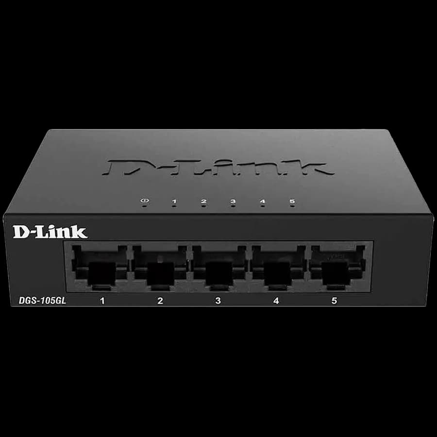 D-Link 5-Port Gigabit Ethernet Metal Housing Unmanaged Light Switch without IGMP