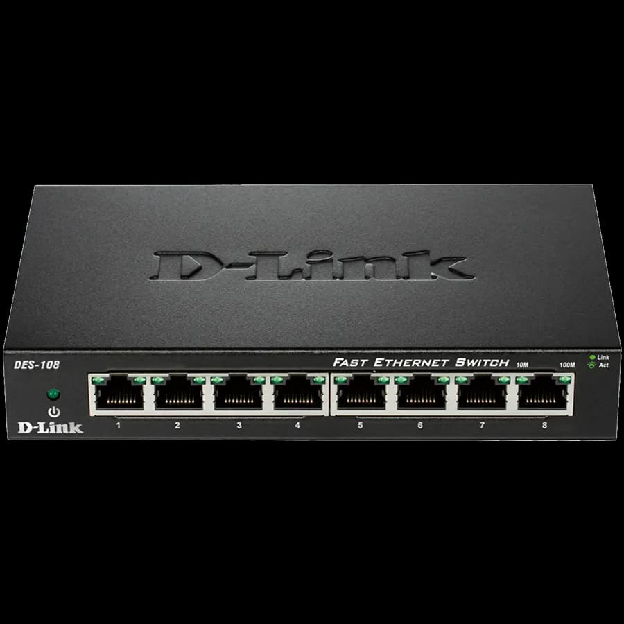 D-Link 8-Port Fast Ethernet Unmanaged Desktop Switch, zdjęcie 1 z 2