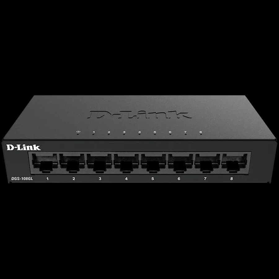 D-Link 8-Port Gigabit Ethernet Metal Housing Unmanaged Light Switch without IGMP