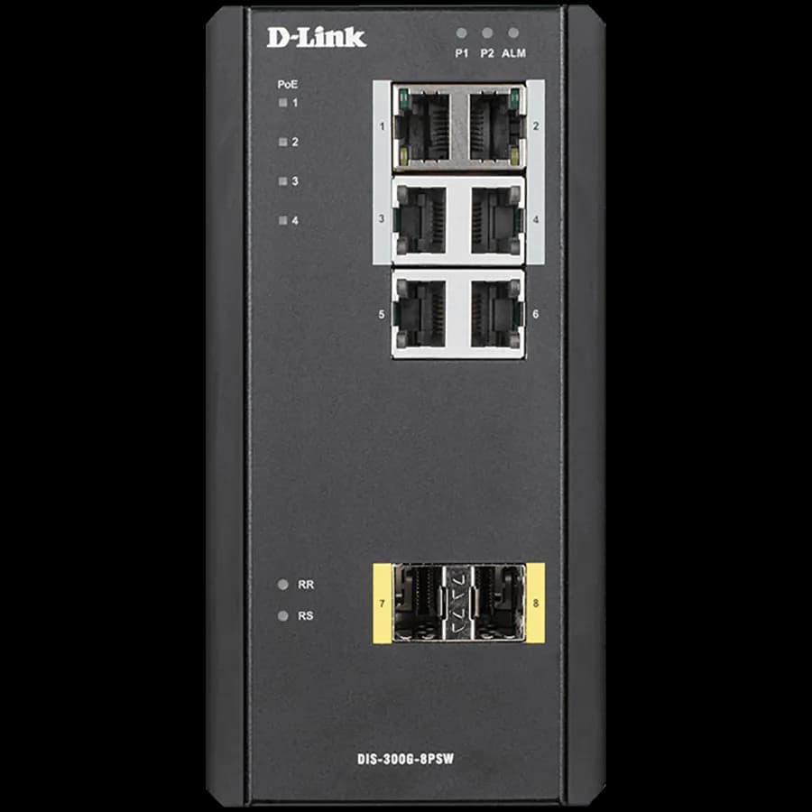 D-Link 8 Port L2 Managed Switch with 6 x 10/100/1000BaseT(X) ports (4 PoE) & 2 x 100/1000BaseSFP