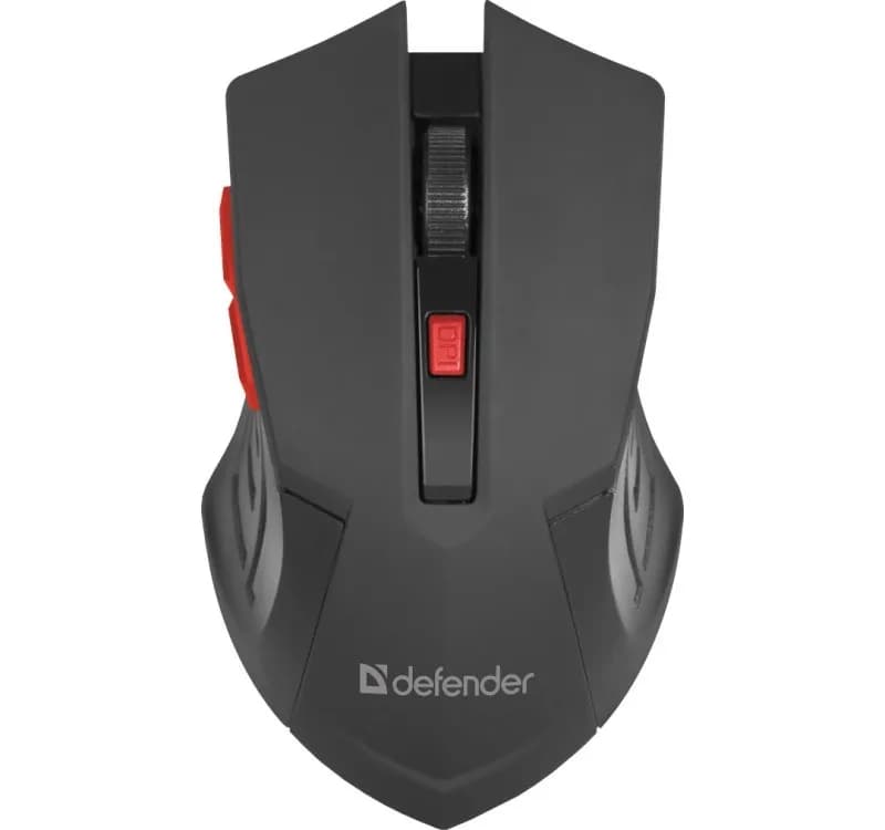 Defender MYSZ BEZPRZEWODOWA ACCURA MM-275 RF CZARNO-CZERWONA OPTICAL 1600DPI 6P 52276, zdjęcie 1 z 3
