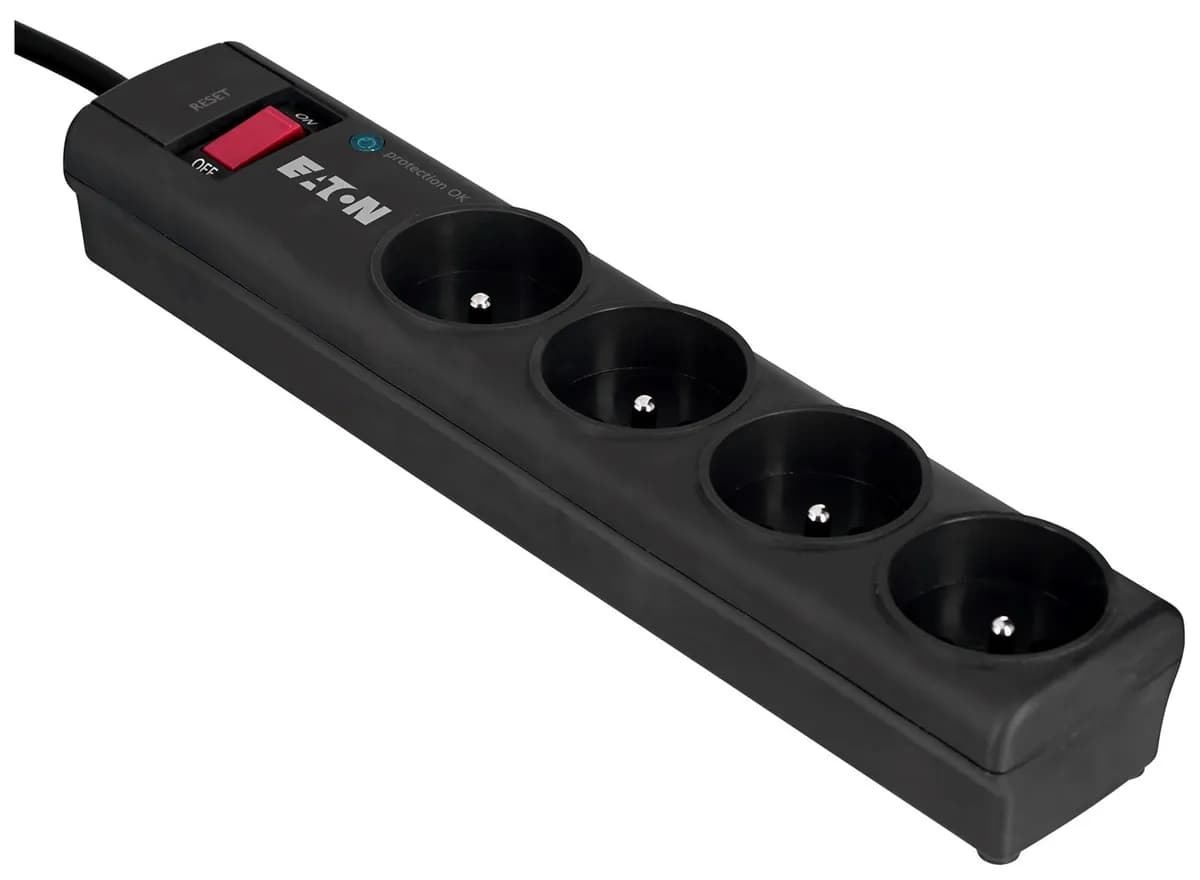 Eaton Listwa przeciwprzepięciowa PS4F (4 x UTE; 10 A; kolor czarny), zdjęcie 1 z 5
