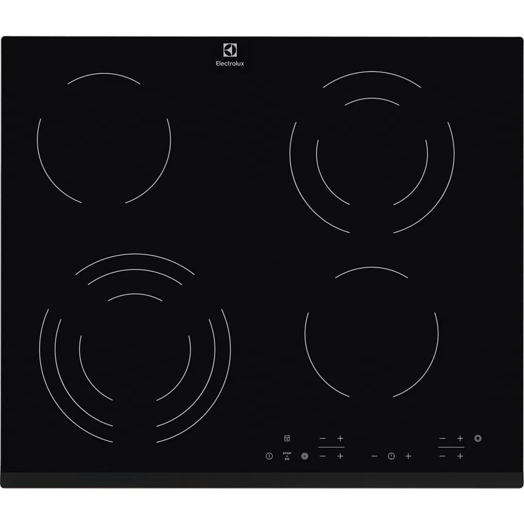 Electrolux Płyta ceramiczna EHF6343FOK 60 cm | 4 pola | wskaźnik ciepła resztkowego | timer | czarny, zdjęcie 1 z 10