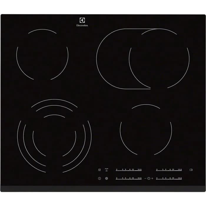 Electrolux Płyta ceramiczna EHF6547FXK 60 cm | 4 pola | wskaźnik ciepła resztkowego | timer | czarny, zdjęcie 1 z 2