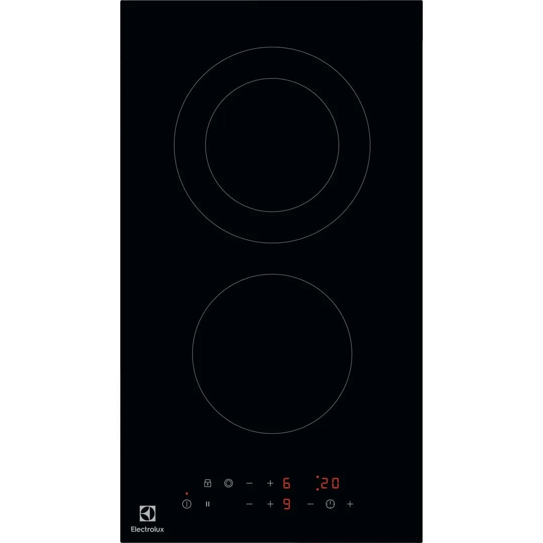 Electrolux Płyta ceramiczna LHR3233CK 30 cm | 2 pola | wskaźnik ciepła resztkowego | timer | czarny, zdjęcie 1 z 10