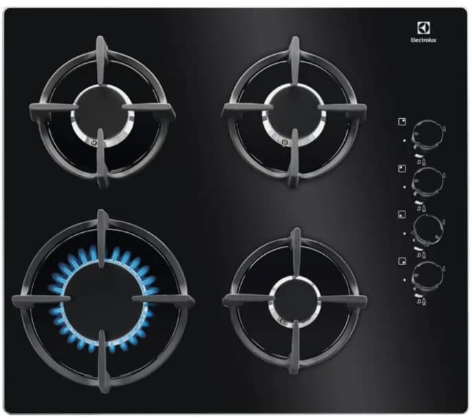 Electrolux Płyta gazowa EGG6407K (4 pola grzejne; kolor czarny) (WYPRZEDAŻ), zdjęcie 1 z 10