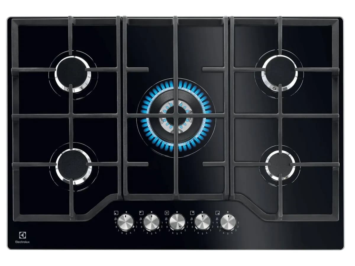 Electrolux Płyta gazowa KGG75362K 75 cm | 4 palniki | ruszty żeliwne | zapłon elektryczny | czarny, zdjęcie 1 z 8