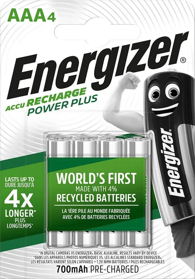 Energizer BATERIE AKUMULATOROWE DO PONOWNEGO NAŁADOWANIA, POWER PLUS AAA HR3/4 700mAh, zdjęcie 1 z 2