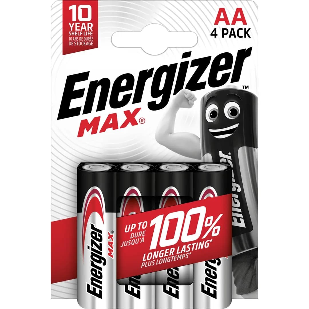 Energizer BATERIE ALKALICZNE MAX AA LR6, 4 SZTUKI, ECO OPAKOWANIE, zdjęcie 1 z 2