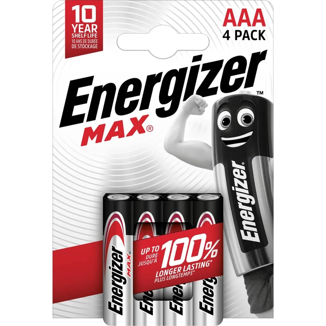 Energizer BATERIE ALKALICZNE MAX AAA LR03, 4 SZTUKI, OPAKOWANIE ECO, zdjęcie 1 z 3