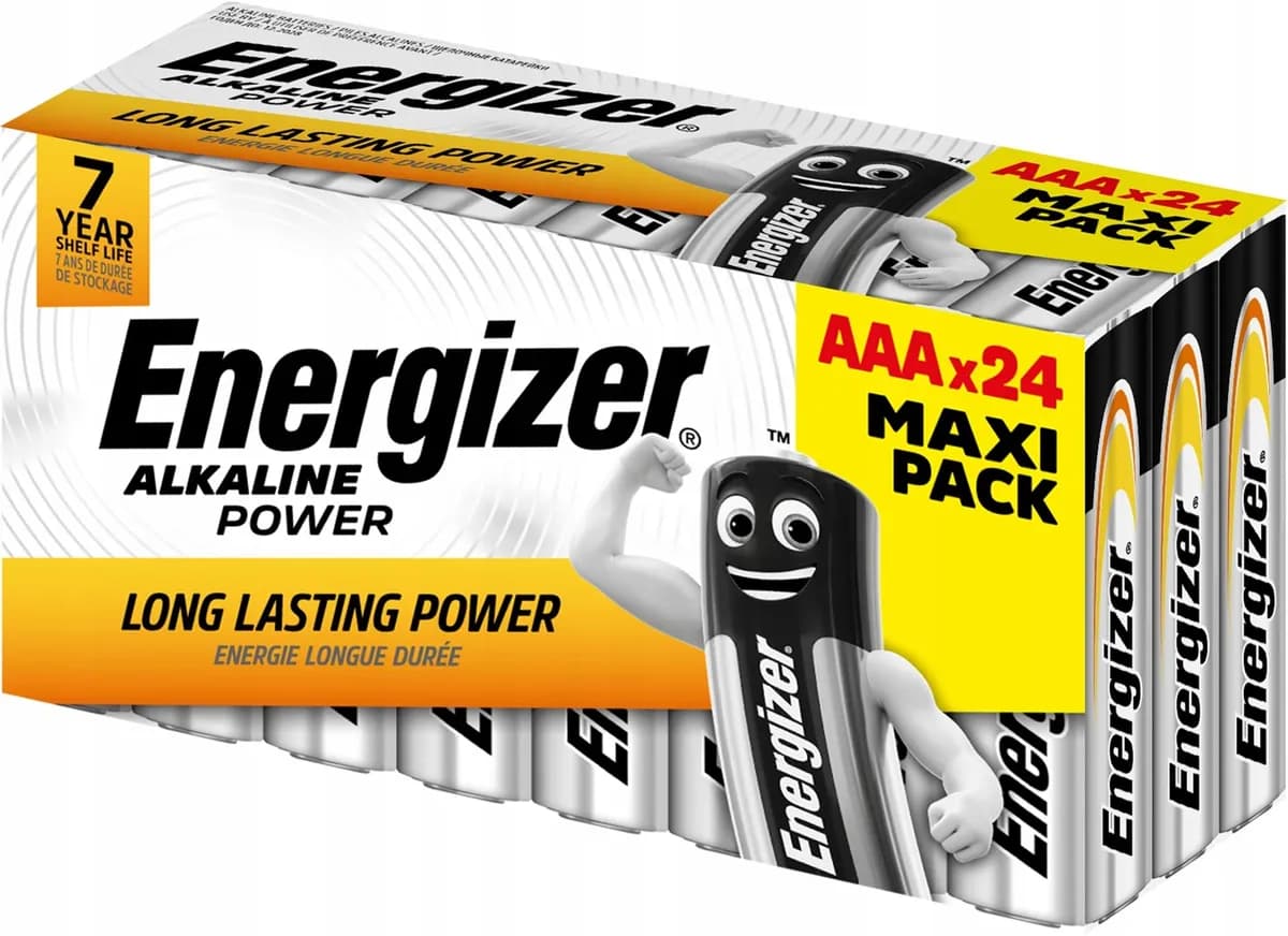 Energizer BATERIE ALKALINE POWER AAA LR03 24 SZTUKI NEW MAXI PACK, zdjęcie 1 z 2