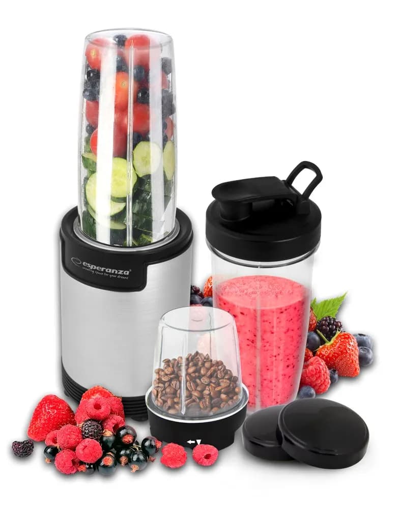 Esperanza Blender sportowy do mielenia NUTRI BOMB EKM030 (900W; kolor czarno-srebrny), zdjęcie 1 z 9
