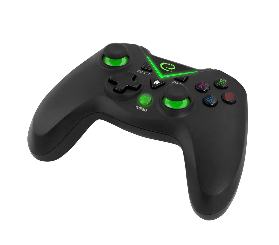 Esperanza Gamepad bezprzewodowy EGG112K (PC, PS3, Xbox One; kolor czarny, kolor zielony), zdjęcie 1 z 12