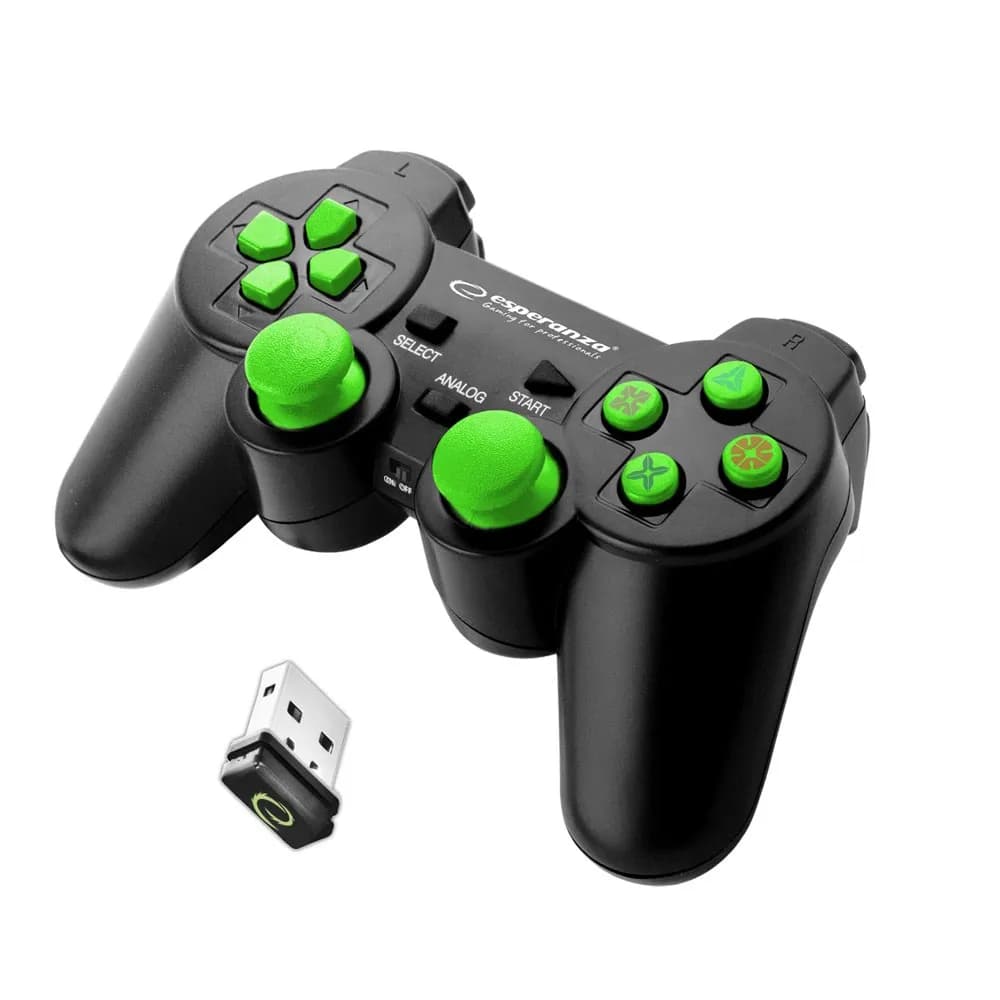 Esperanza Gamepad bezprzewodowy GLADIATOR EGG108G (PC, PS3; kolor czarny), zdjęcie 1 z 7