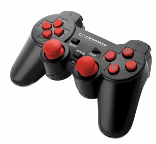 Esperanza Gamepad EGG106R (PC, PS2, PS3; kolor czarny, kolor czerwony), zdjęcie 1 z 2