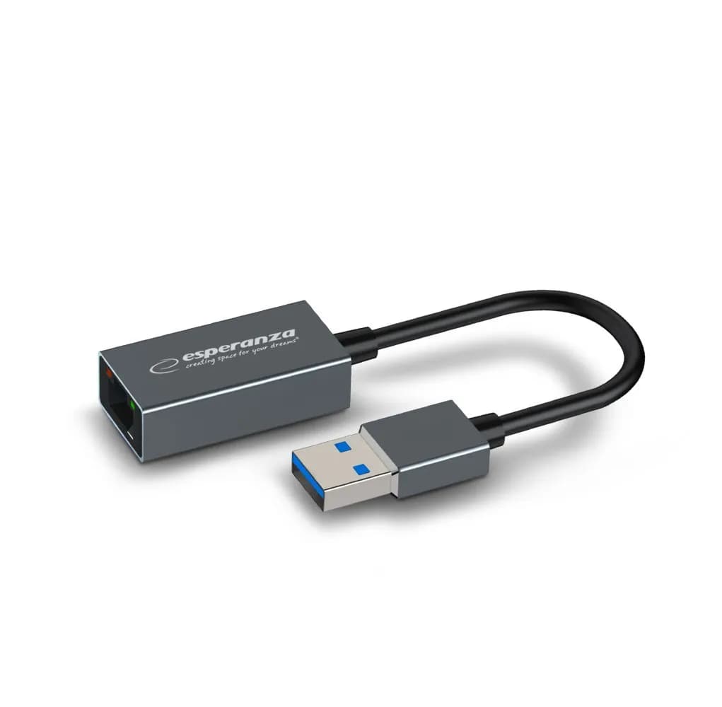 Esperanza GIGABIT ETHERNET 1000 MBPS ADAPTER USB 3.0-RJ45 ENA101, zdjęcie 1 z 2