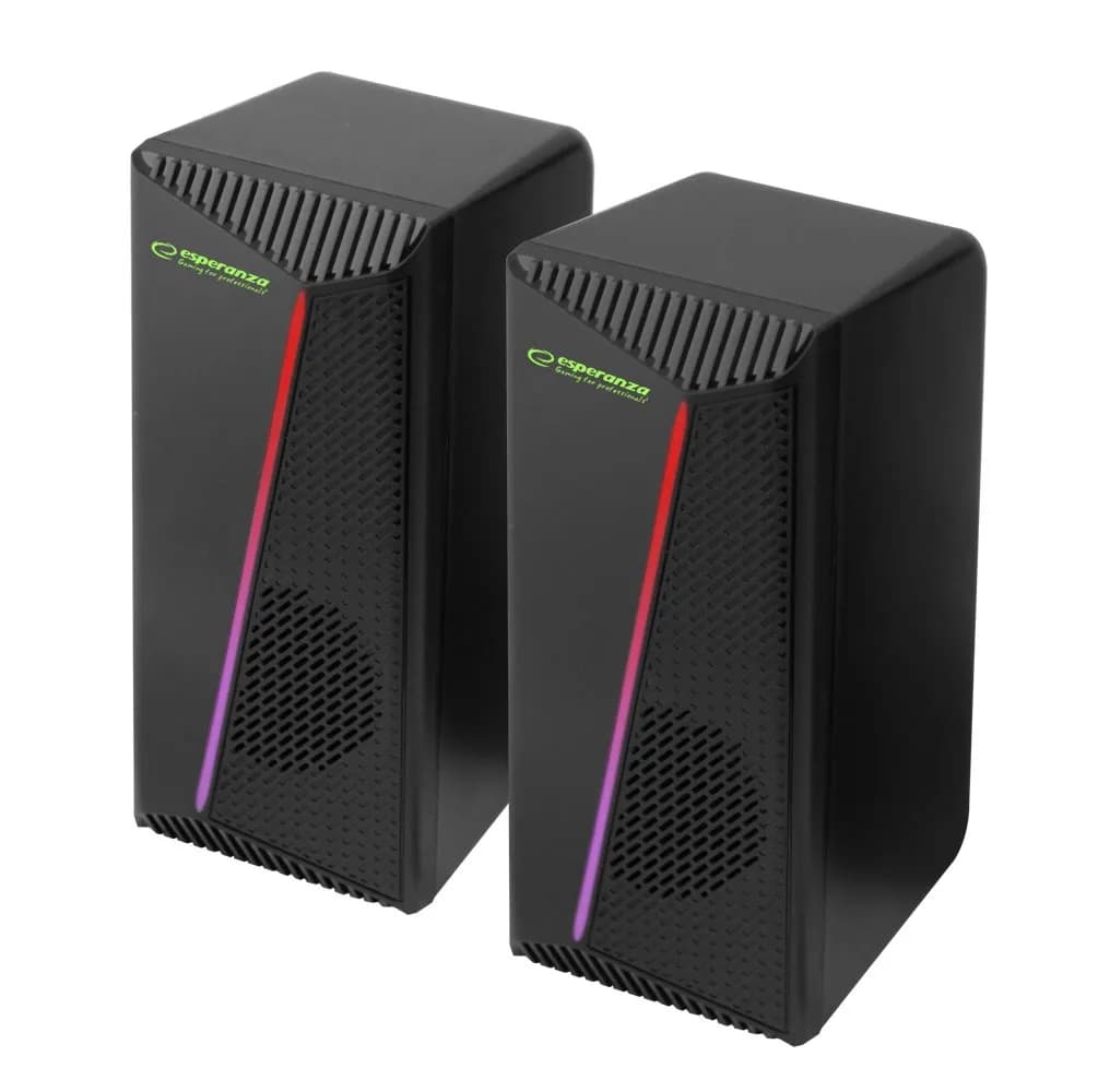Esperanza GŁOŚNIKI 2.0 USB LED RAINBOW NORTEC EGS106, zdjęcie 1 z 7