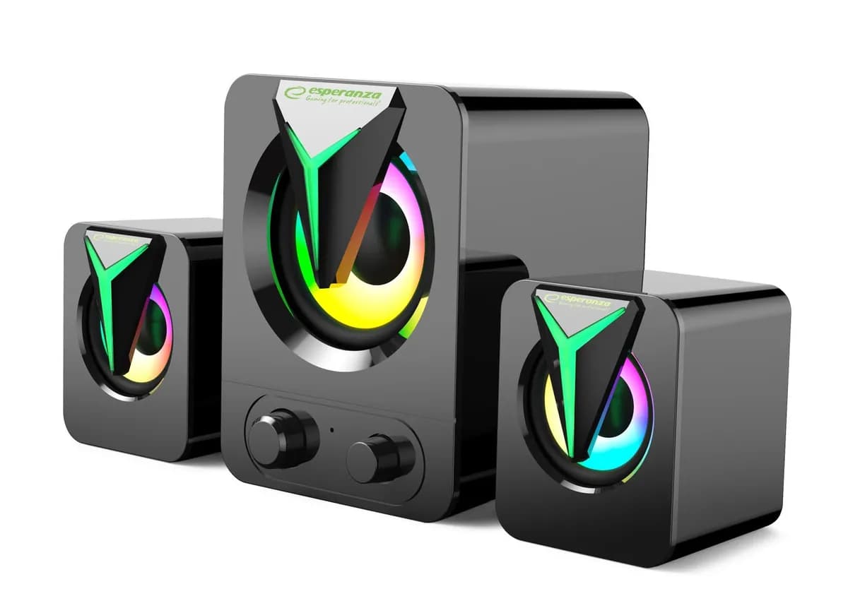 Esperanza GŁOŚNIKI 2.1 USB LED RAINBOW SOPRANO EGS107, zdjęcie 1 z 8