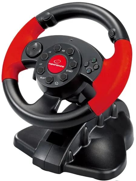 Esperanza Kierownica z wibracjami High Octane EG103 (PC, PS2, PS3; kolor czarny), zdjęcie 1 z 9