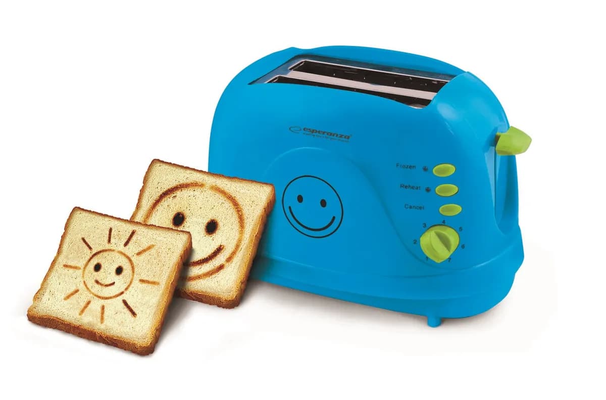 Esperanza Toster Smiley EKT003B (750W; kolor niebieski), zdjęcie 1 z 3