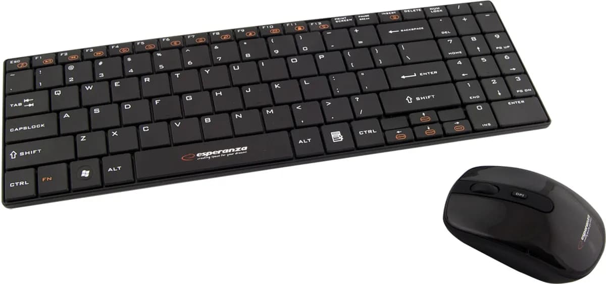 Esperanza Zestaw klawiatura + mysz EK122K (USB 2.0; (US); kolor czarny; laserowa), zdjęcie 1 z 11