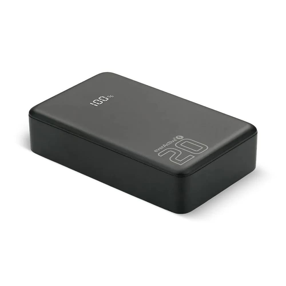 Everactive POWERBANK 20 000MAH, 1X USB, 2X USB-C, 20W, QC4+, WYŚWIETLACZ LCD, CZARNY EB-22QB, zdjęcie 1 z 8