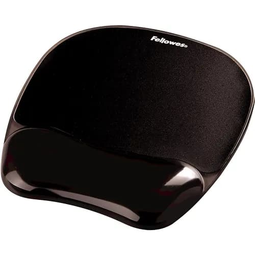 Fellowes CRYSTAL podkładka pod mysz i nadgarstek żelowa czarna, zdjęcie 1 z 6