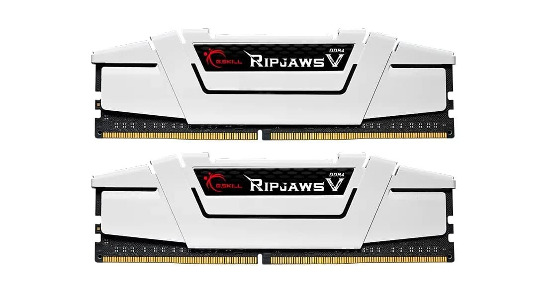 G.skill RIPJAWSV DDR4 2X16GB 3200MHZ CL16 XMP2 WHITE F4-3200C16D-32GVW, zdjęcie 1 z 5