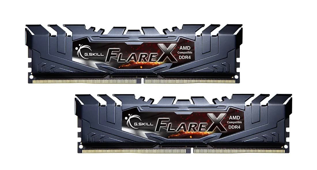 G.skill Zestaw pamięci FlareX AMD F4-3200C16D-32GFX (DDR4 DIMM; 2 x 16 GB; 3200 MHz; CL16), zdjęcie 1 z 3