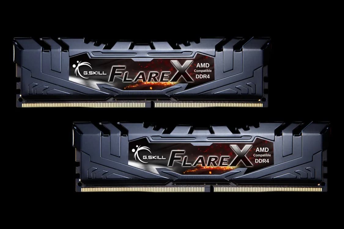 G.skill Zestaw pamięci FlareX F4-3200C16D-16GFX (DDR4 DIMM; 2 x 8 GB; 3200 MHz; CL16), zdjęcie 1 z 3