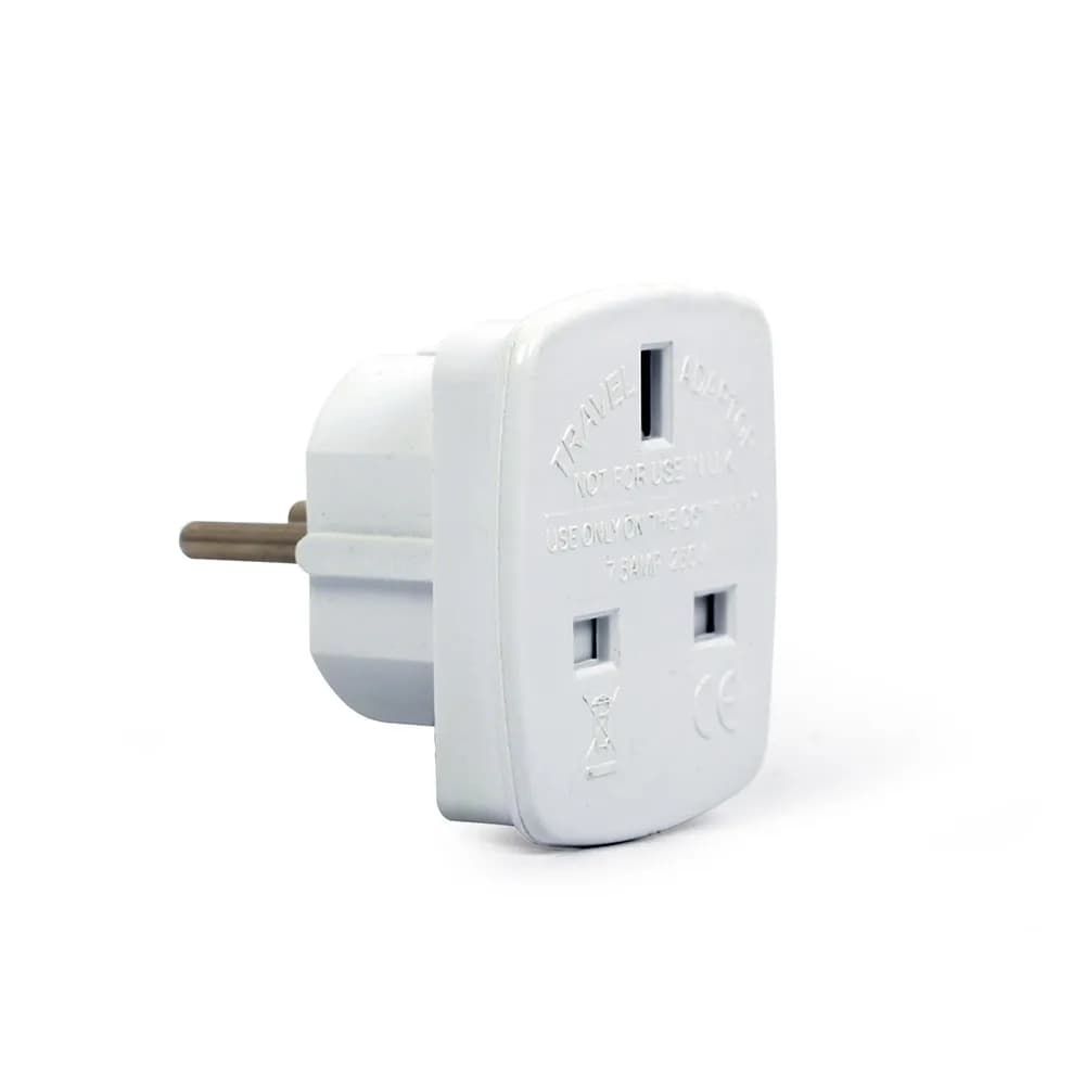Gembird Adapter A-AC-UKEU-001 (Angielski F - PL (10A) M; kolor biały), zdjęcie 1 z 6