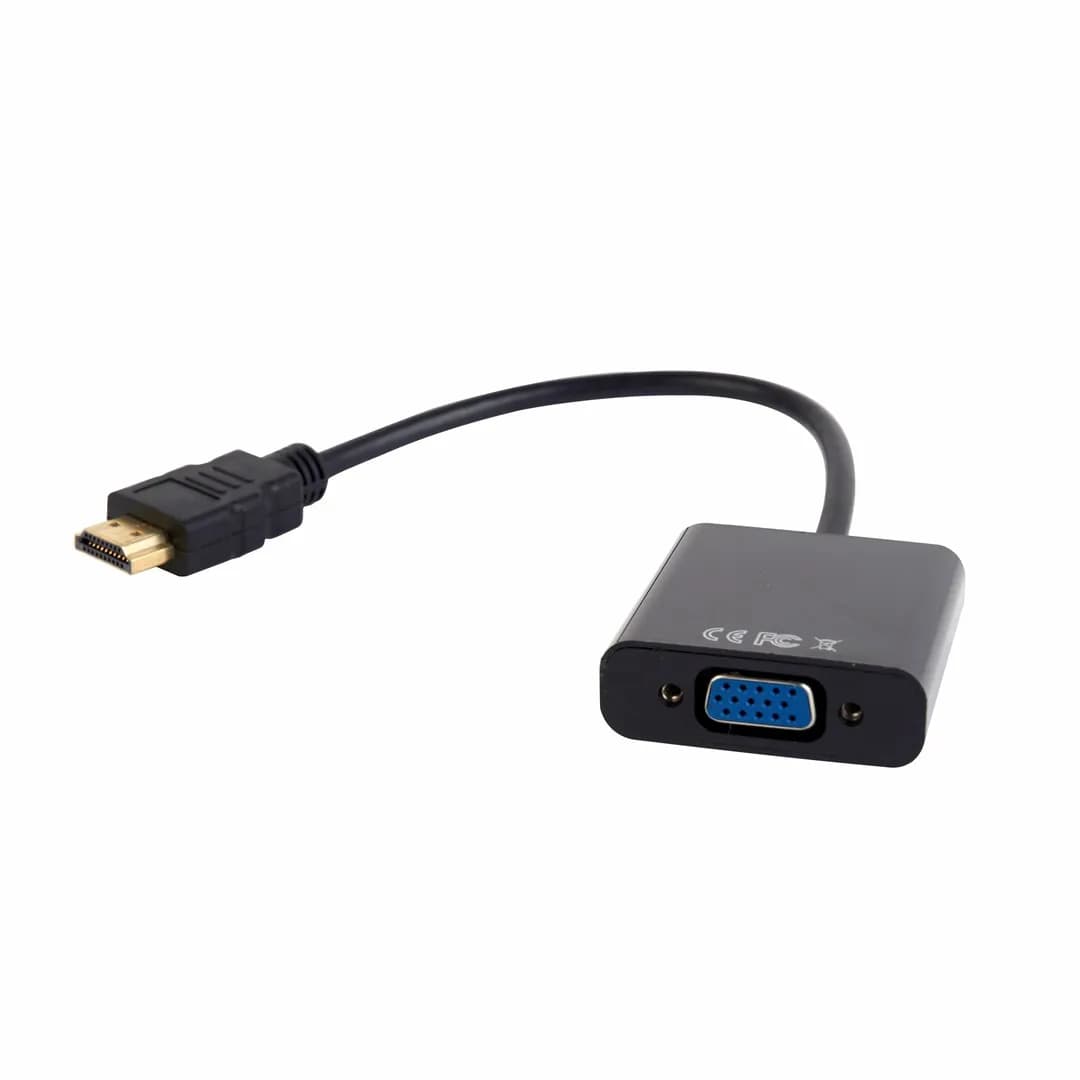 Gembird Adapter A-HDMI-VGA-03 (HDMI M - D-Sub (VGA) F; 0,15m; kolor czarny), zdjęcie 1 z 5