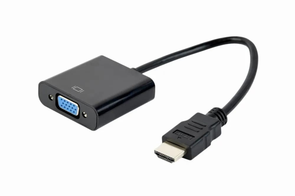 Gembird Adapter A-HDMI-VGA-04 (HDMI M - D-Sub (VGA) F; 0,15m; kolor czarny), zdjęcie 1 z 3