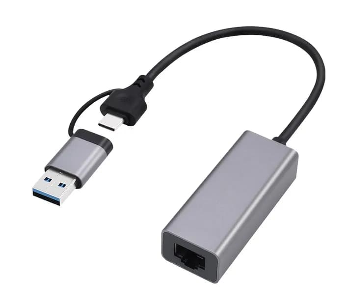 Gembird ADAPTER USB TYP 3.1 + USB-C -> LAN RJ45 GIGABIT 15CM, zdjęcie 1 z 2