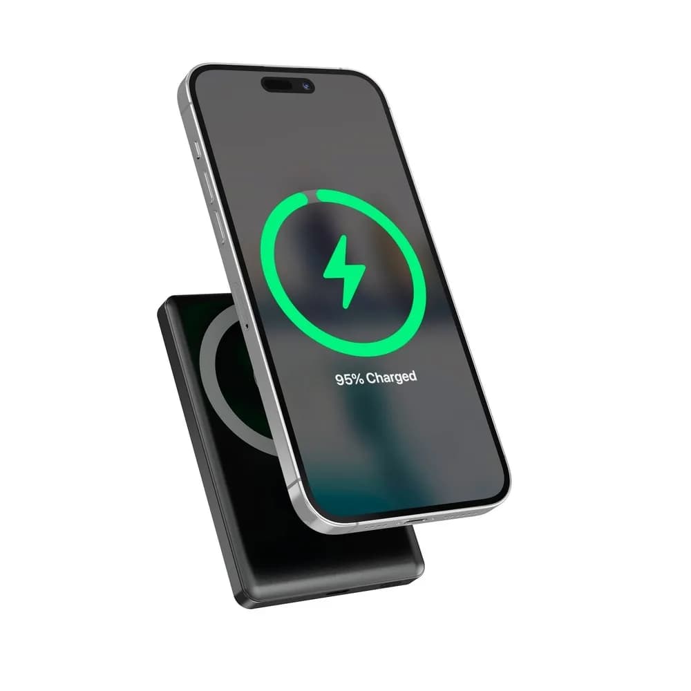 Gembird BEZPRZEWODOWY POWERBANK MAGNETYCZNY 15W Z WYŚWIETLACZEM LCD 10000 MAH, CZARNY, zdjęcie 1 z 6