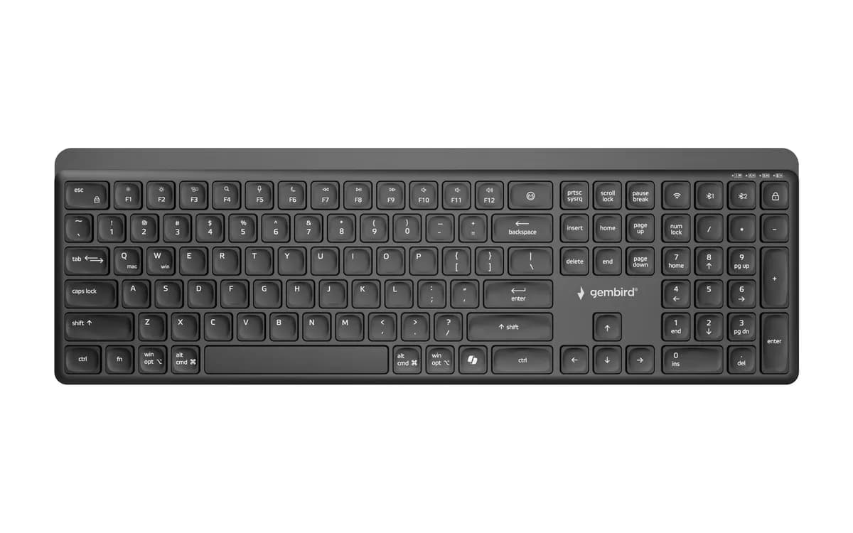 Gembird BEZPRZEWODOWY ZESTAW KLAWIATURY + MYSZ SLIM PRO BUSINESS, DUAL MODE, 2,4 GHZ + BT, UKŁAD, zdjęcie 1 z 9