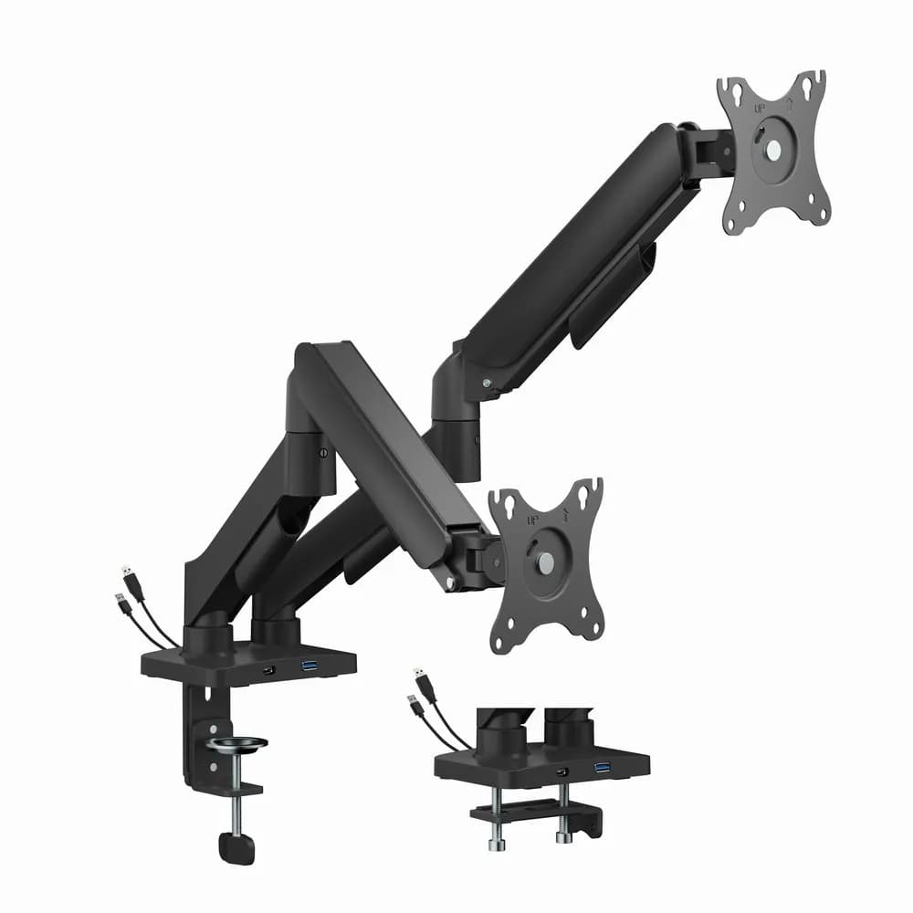 Gembird BIURKOWE RAMIĘ NA DWA MONITORY Z PORTAMI USB (REGULOWANE), OD 17" DO 32", OBCIĄŻENIE DO 9, zdjęcie 1 z 5