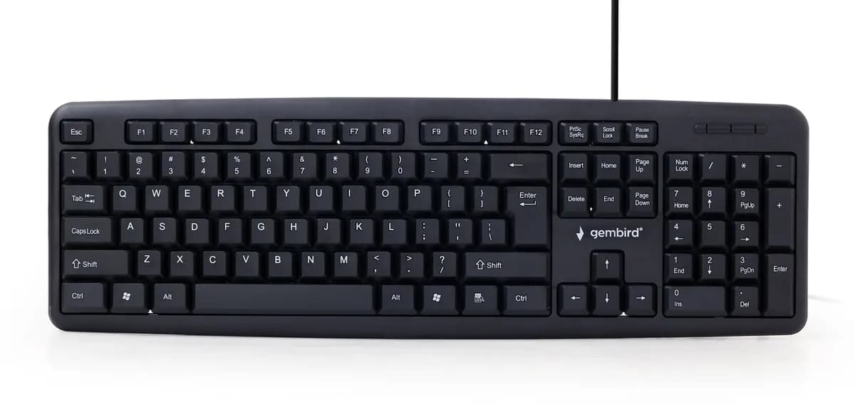 Gembird Klawiatura KB-U-103 (USB 2.0; (US); kolor czarny), zdjęcie 1 z 4