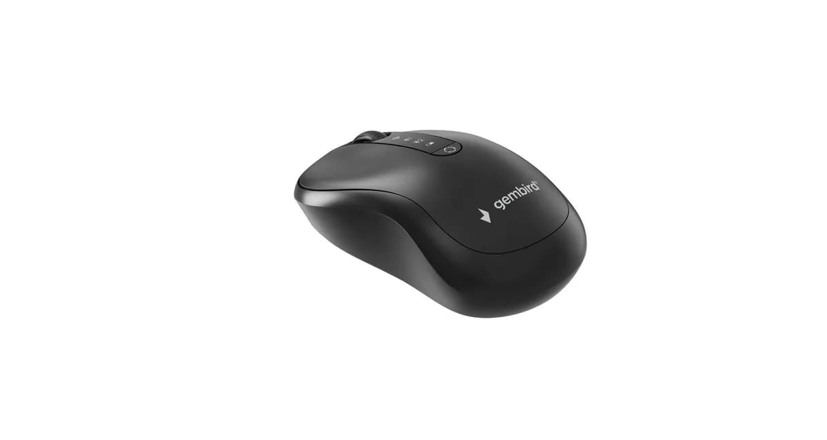 Gembird MYSZ BEZPRZEWODOWA DUAL MODE (2.4G + BT) 1600 DPI, 4 PRZYCISKI, KOLOR CZARNY, zdjęcie 1 z 8