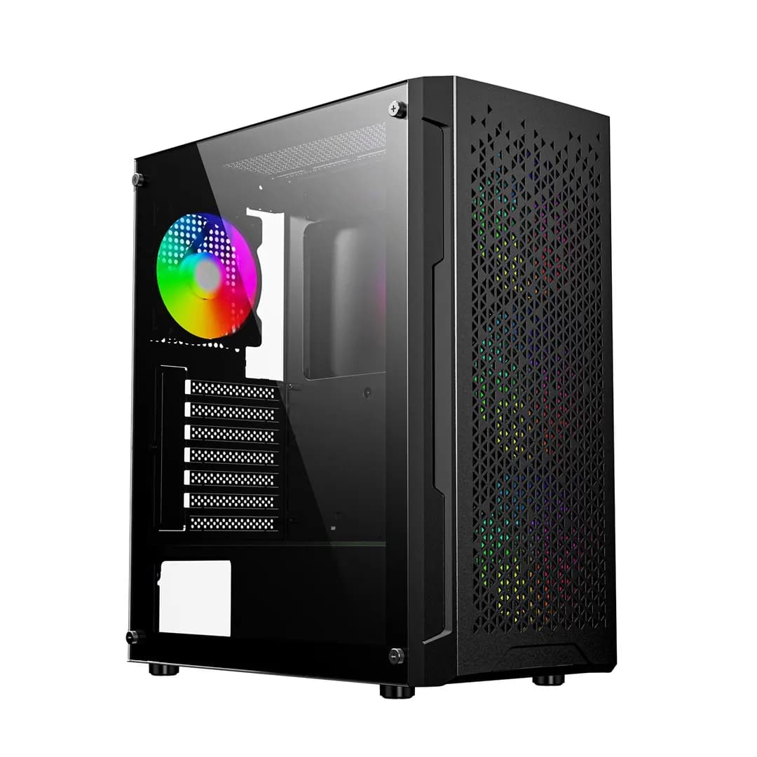 Gembird OBUDOWA FORNAX 400X MIDI-TOWER (2X USB 3.0, 1X USB 2.0, HD AUDIO, SZKLANY PANEL BOCZNY, zdjęcie 1 z 10