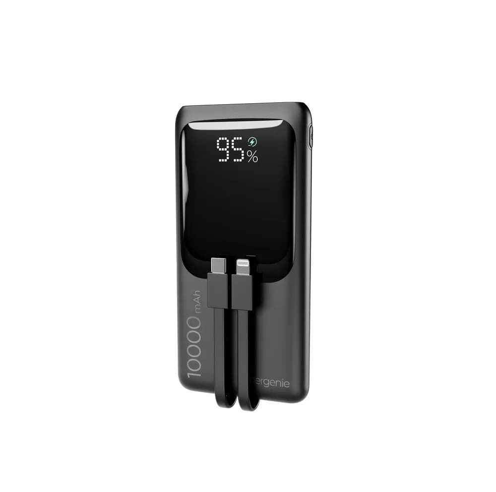 Gembird POWERBANK O POJEMNOŚCI 10000MAH Z WYŚWIETLACZEM LCD ZINTEGROWANYMI KABLAMI SZYBKIM, zdjęcie 1 z 6