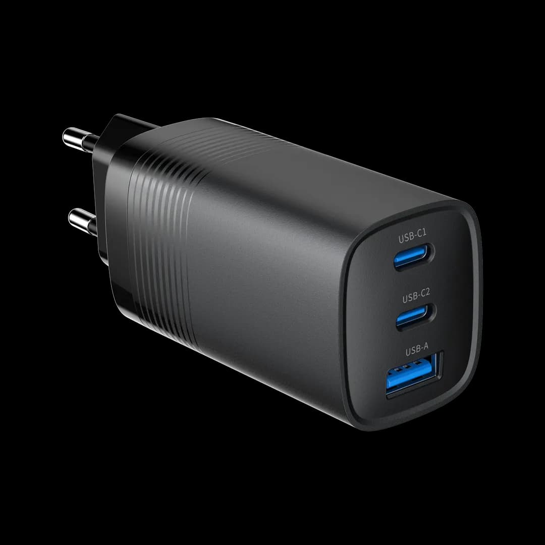 Gembird SZYBKA ŁADOWARKA USB POWER DELIVERY USB TYPU C, 3X USB, 65 W, GAN CZARNA, zdjęcie 1 z 5
