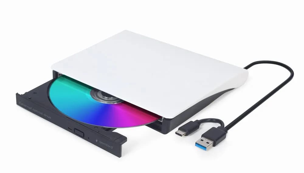 Gembird ZEWNĘTRZNA NAGRYWARKA DVD 8X, CD 24X USB 3.1 SLIM CZARNO-BIAŁA, zdjęcie 1 z 2