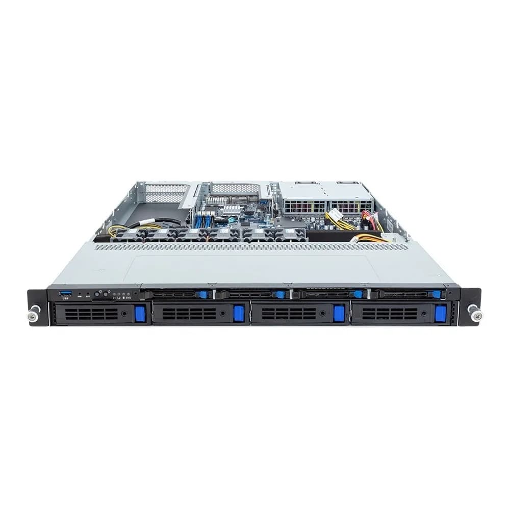 Gigabyte Platforma Rack (1U) R133-X11-AAG1 Intel E-24XX (4x 3,5" SATA HS, 1xM.2, 2x10Gbe, 2x1Gbe, zdjęcie 1 z 4