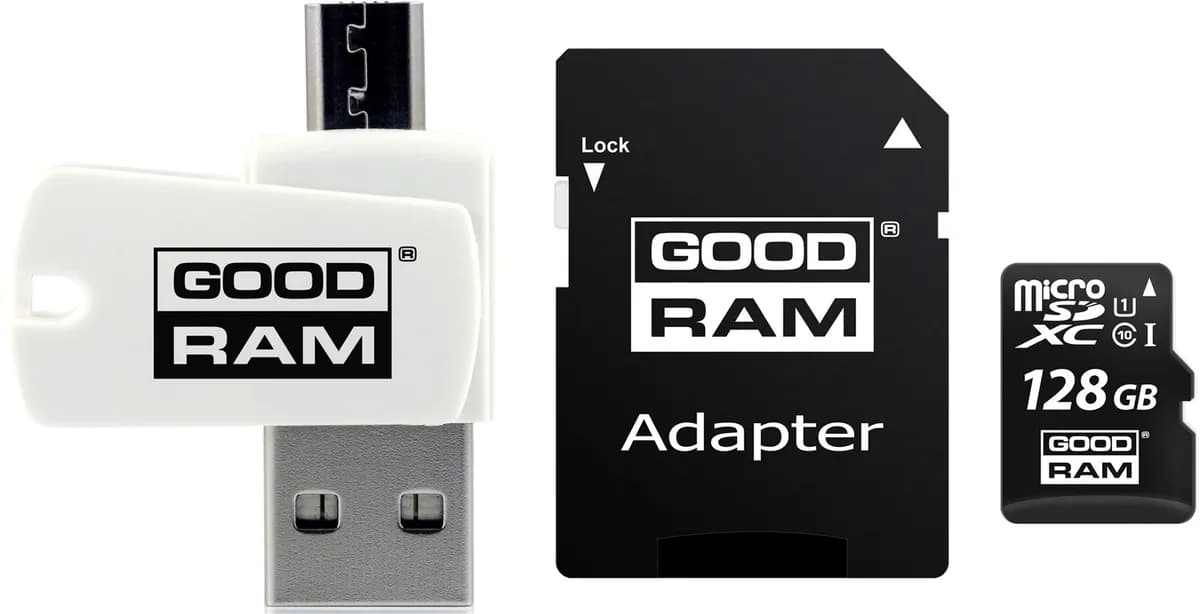 Goodram Karta pamięci z adapterem i czytnikiem kart All in one M1A4-1280R12 (128GB; Class 10, zdjęcie 1 z 2