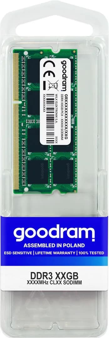 Goodram Pamięć GR1600S364L11/8G (DDR3 SO-DIMM; 1 x 8 GB; 1600 MHz; CL11), zdjęcie 1 z 3